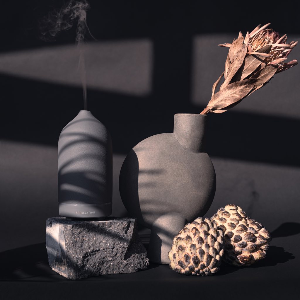 Buy Appellation Stone Essential Oil Diffuser | Charcoal Grey